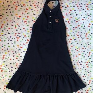 American Living Girls Polo-Style Halter Navy Dress